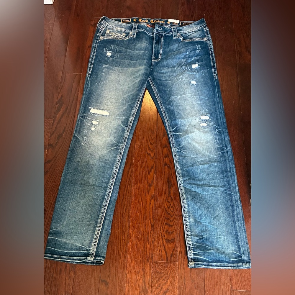 Rock Revival Men's Faded Blue Jeans in size 34 new